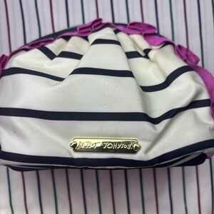 LeSportsac Striped‎ Cosmetic Bag - Black and Pink